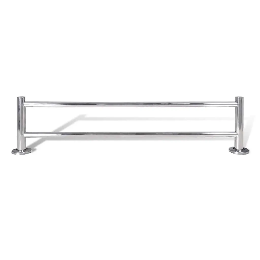 Wall Mounted Towel Rack Stainless Steel 2 Tubes Silver