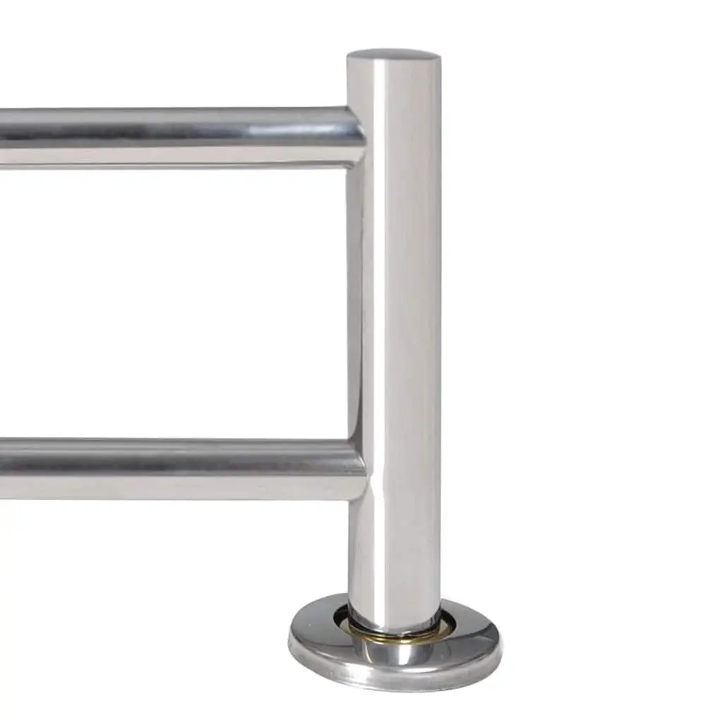 Wall Mounted Towel Rack Stainless Steel 2 Tubes Silver
