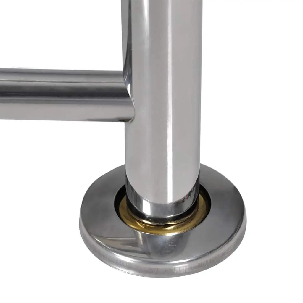 Wall Mounted Towel Rack Stainless Steel 2 Tubes Silver