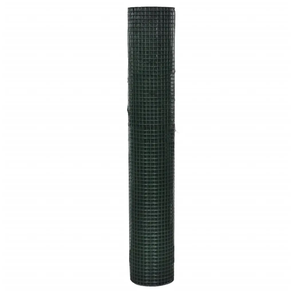 Wire Mesh Fence Panel Green 25x1m PVC Coated Galvanised Steel for Poultry Chicken Cage Aviary Livestock