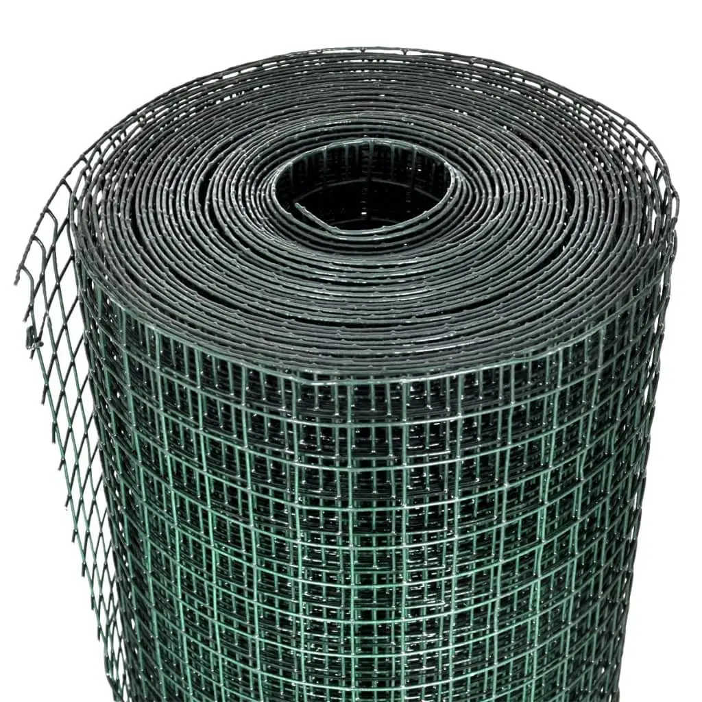 Wire Mesh Fence Panel Green 25x1m PVC Coated Galvanised Steel for Poultry Chicken Cage Aviary Livestock