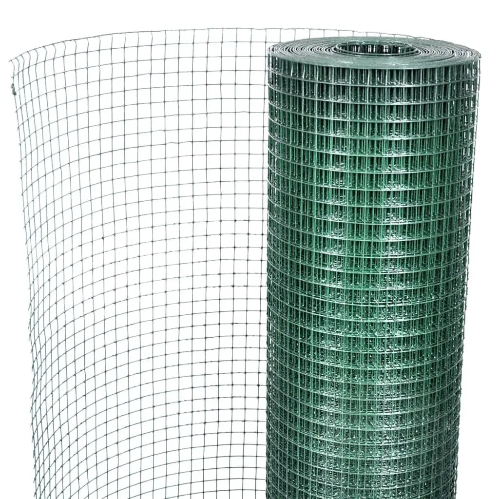Wire Mesh Fence Panel Green 25x1m PVC Coated Galvanised Steel for Poultry Chicken Cage Aviary Livestock