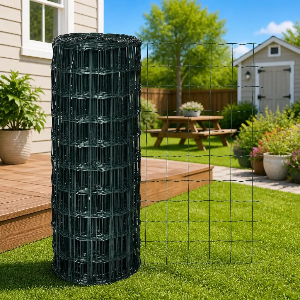 Steel Wire Euro Fence Panel PVC Coated Green 25 x 1.0 m