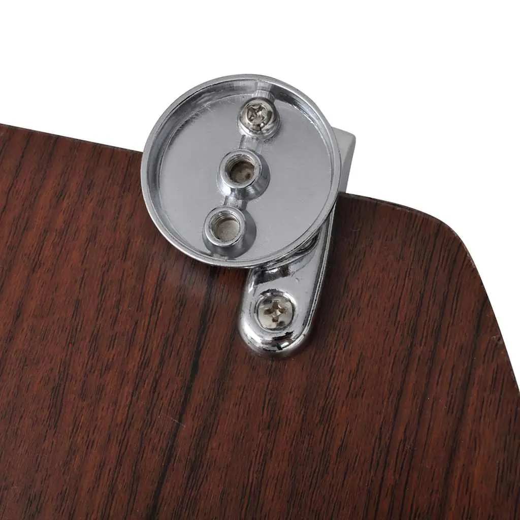Toilet Seat MDF Lid Brown Durable with Chrome Hinges