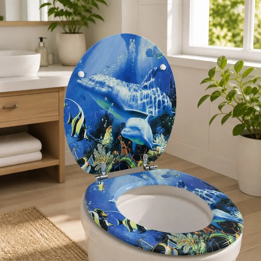 Blue Dolphin Toilet Seat