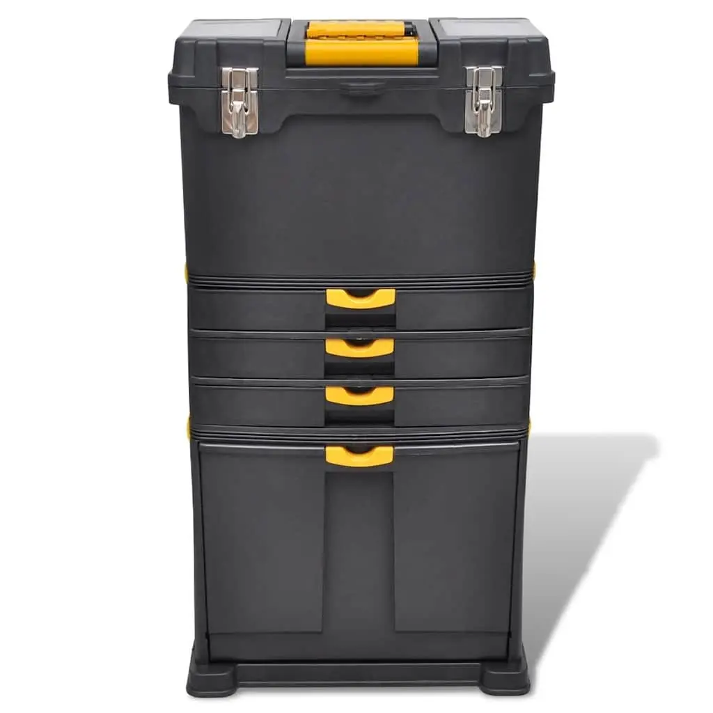 Tool Chest Trolley Portable Storage Organizer with Drawers Black
