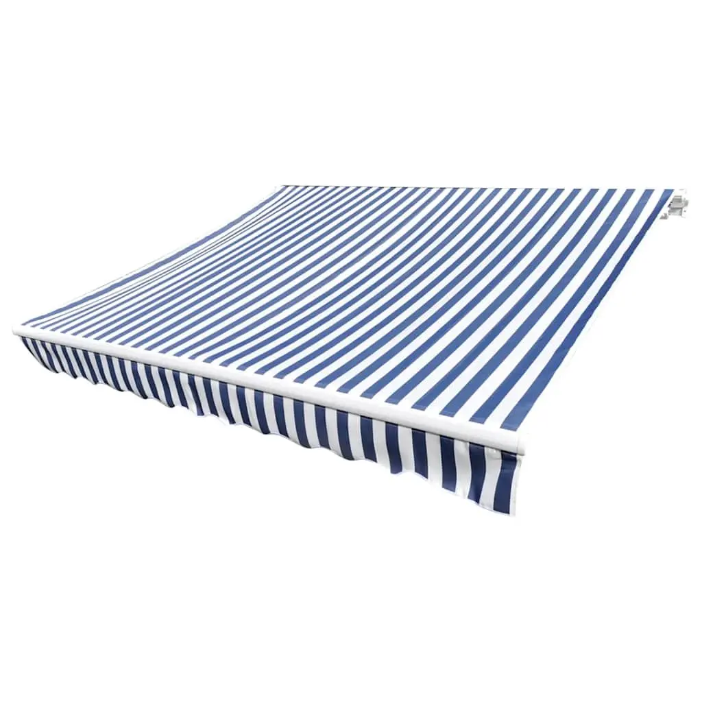 Awning Replacement Fabric UV Resistant Polyester Blue White 3x2.5m