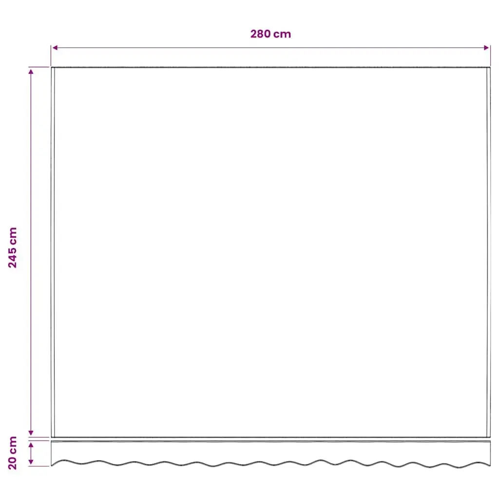 Awning Replacement Fabric UV Resistant Polyester Blue White 3x2.5m