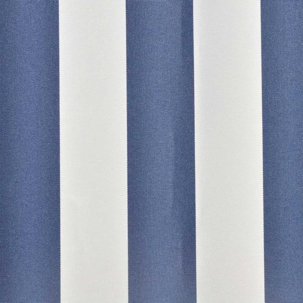 Awning Replacement Fabric UV Resistant Polyester Canvas Blue White 4x3m