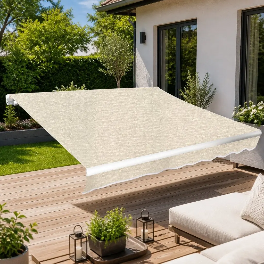 Awning Replacement Fabric Canvas Cream UV Resistant Polyester 3x2.5m