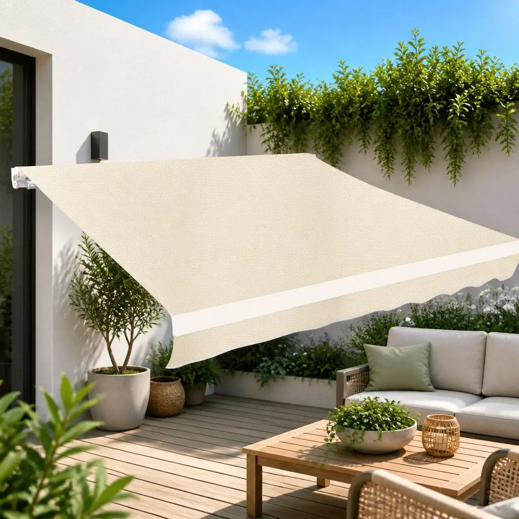 Awning Replacement Fabric Cream UV Resistant Polyester Canvas 4x3 m