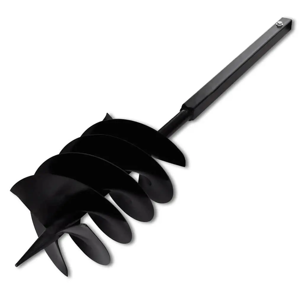 Ground Drill Auger Bit Three Spirals 200mm Steel Handle Gardening Tool