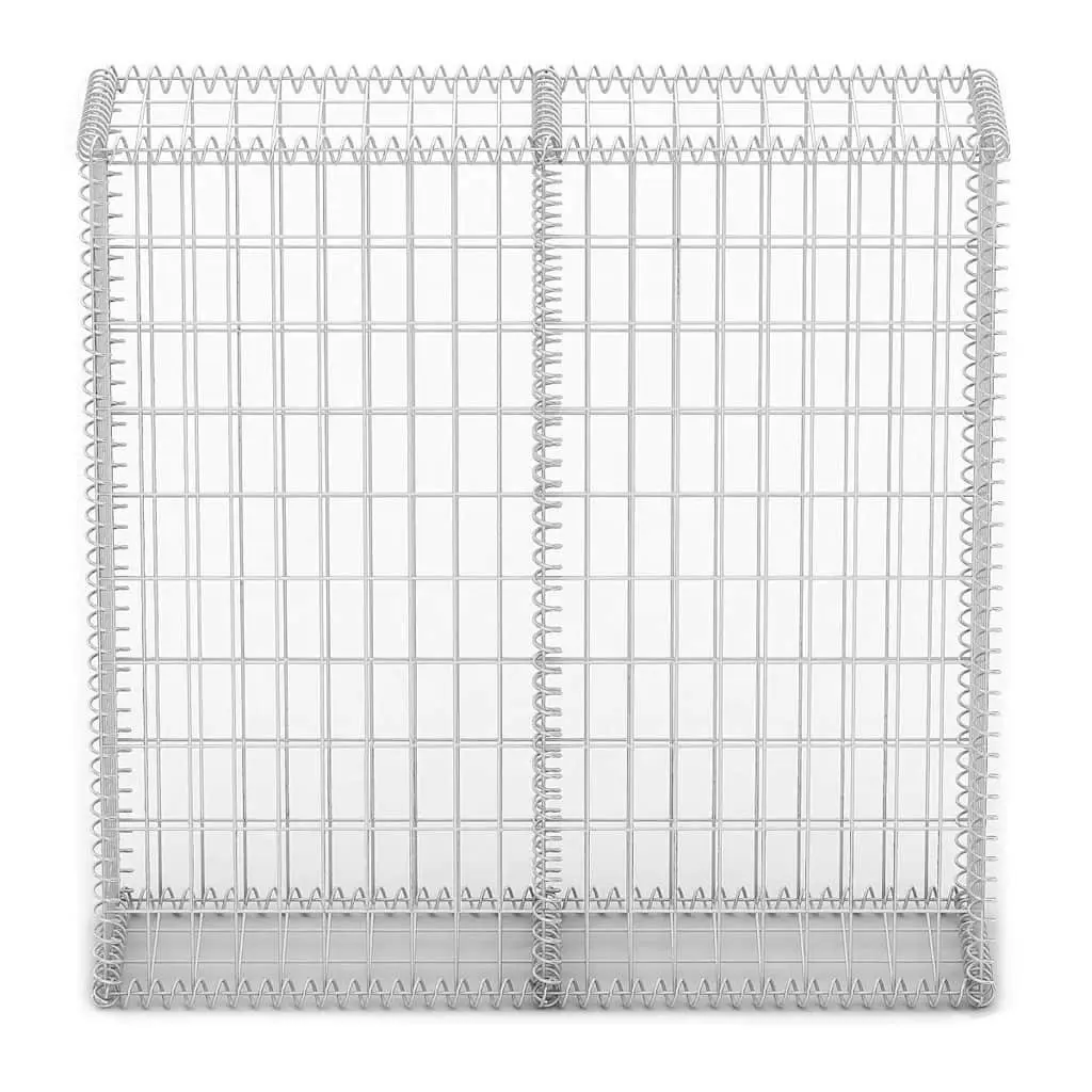 Gabion Basket with Lids 100 x 100 x 30 cm Galvanised Wire Fence Panel Retaining
