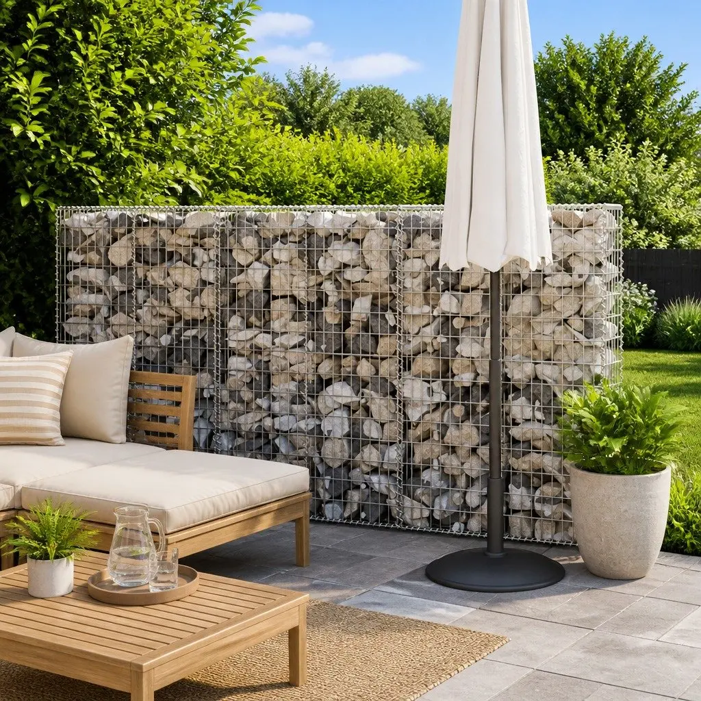 Gabion Basket Galvanised Steel Mesh with Lids 150 x 100 x 30 cm