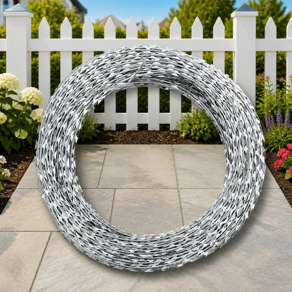 Razor Wire Helical Coil Roll Outdoor Security Protection 100m