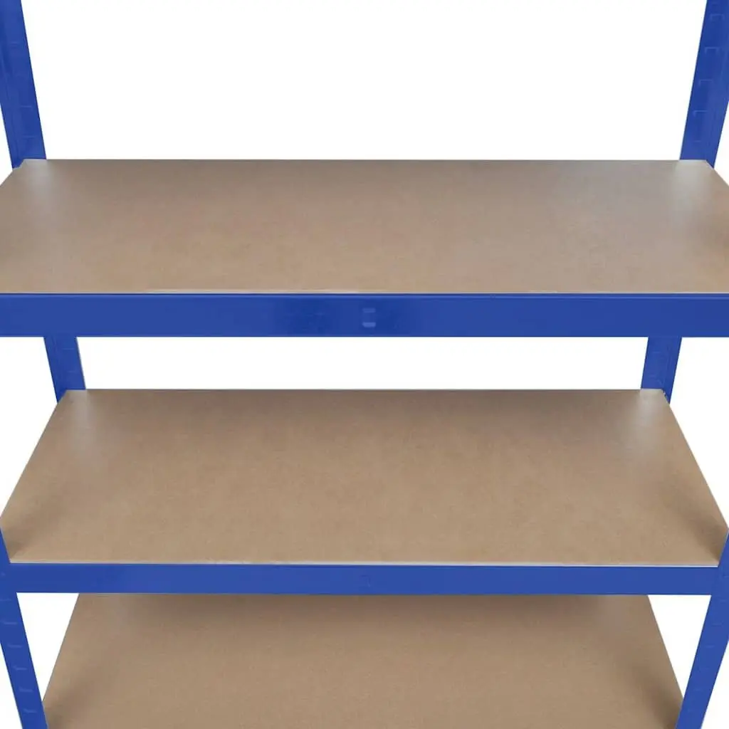 5-Layer Industrial Storage Shelf Heavy Duty Steel Frame Engineered Wood Blue