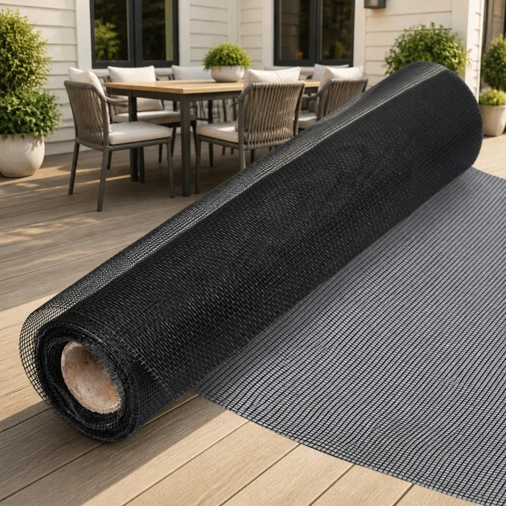 Fiberglass Mesh Screen Durable Black 100x1000 cm Insect Door Window Fence DIY