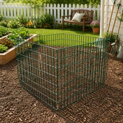 Square Mesh Garden Composter 100x100x70cm Green Outdoor Waste Bin Gardening
