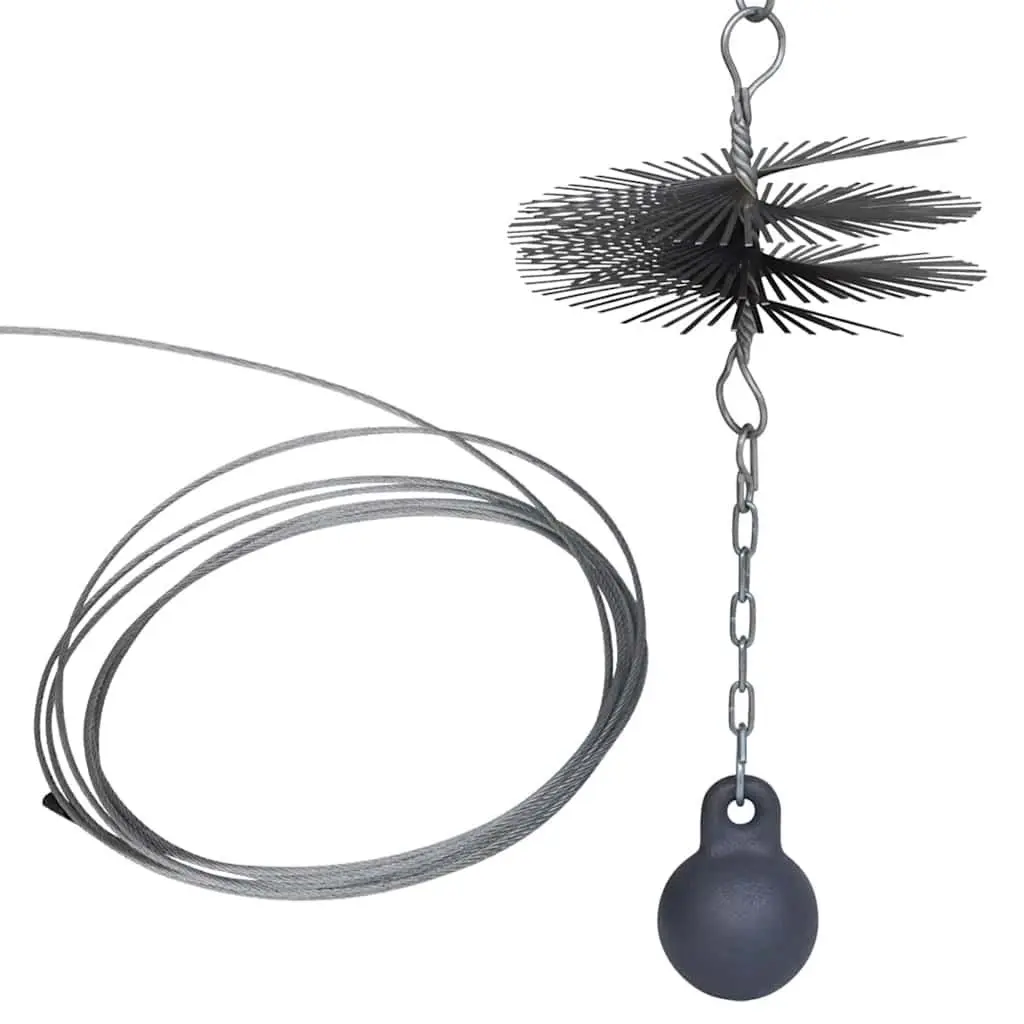 20cm Diameter Round Chimney Cleaning Brush with Thread Attachment Eyelets
