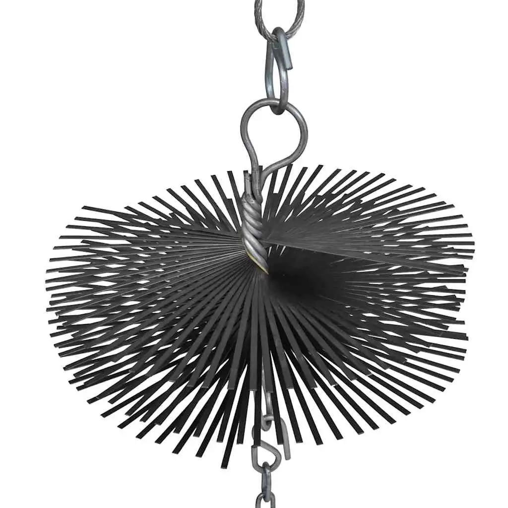 20cm Diameter Round Chimney Cleaning Brush with Thread Attachment Eyelets