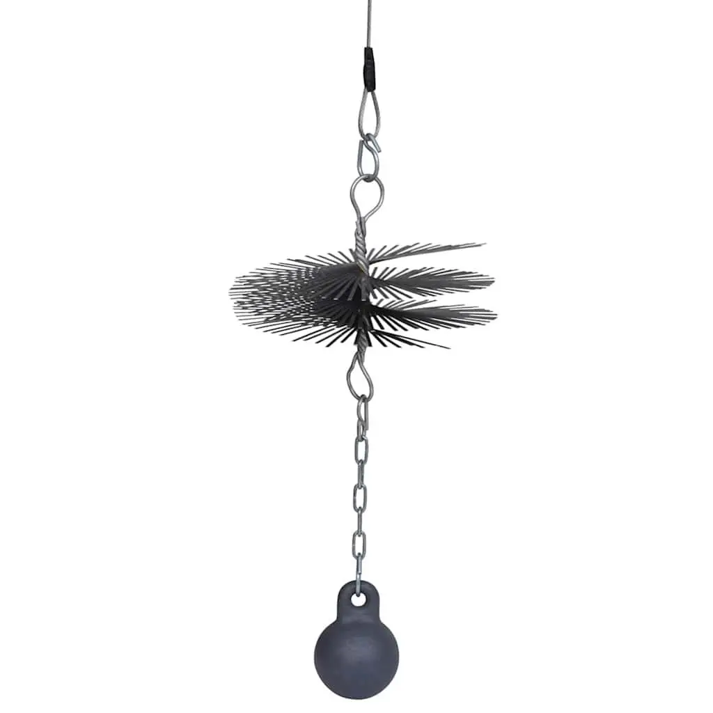Round Chimney Cleaning Brush 25cm Diameter with Eyelet Thread Ball Chain
