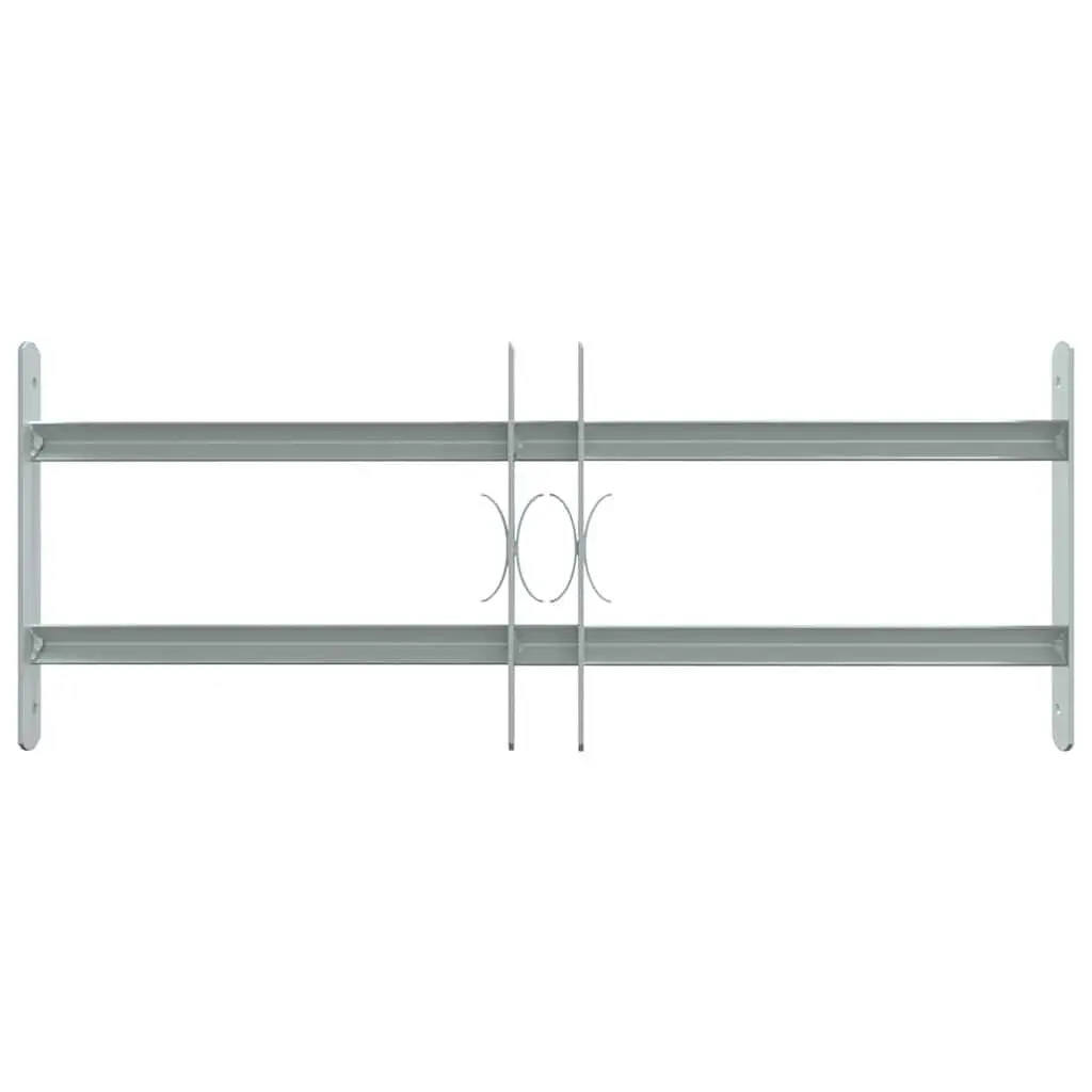 Window Security Grille Adjustable 500-650 mm Silver 2 Crossbars Protection