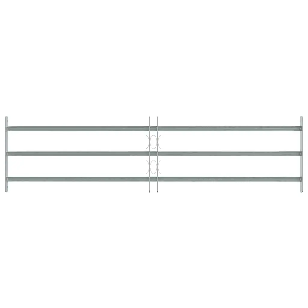 Adjustable Silver Security Grille for Windows with 3 Crossbars 1000-1500mm