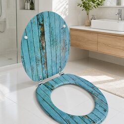 Make Your Bathroom Comfortable with This Blue Toilet Seat