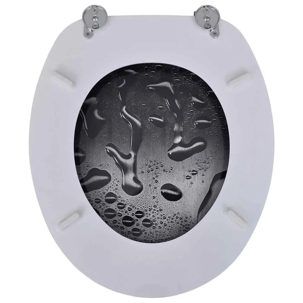 Toilet Seat with Hard Close Lid MDF Multicolour Bathroom Fixture Adjustable
