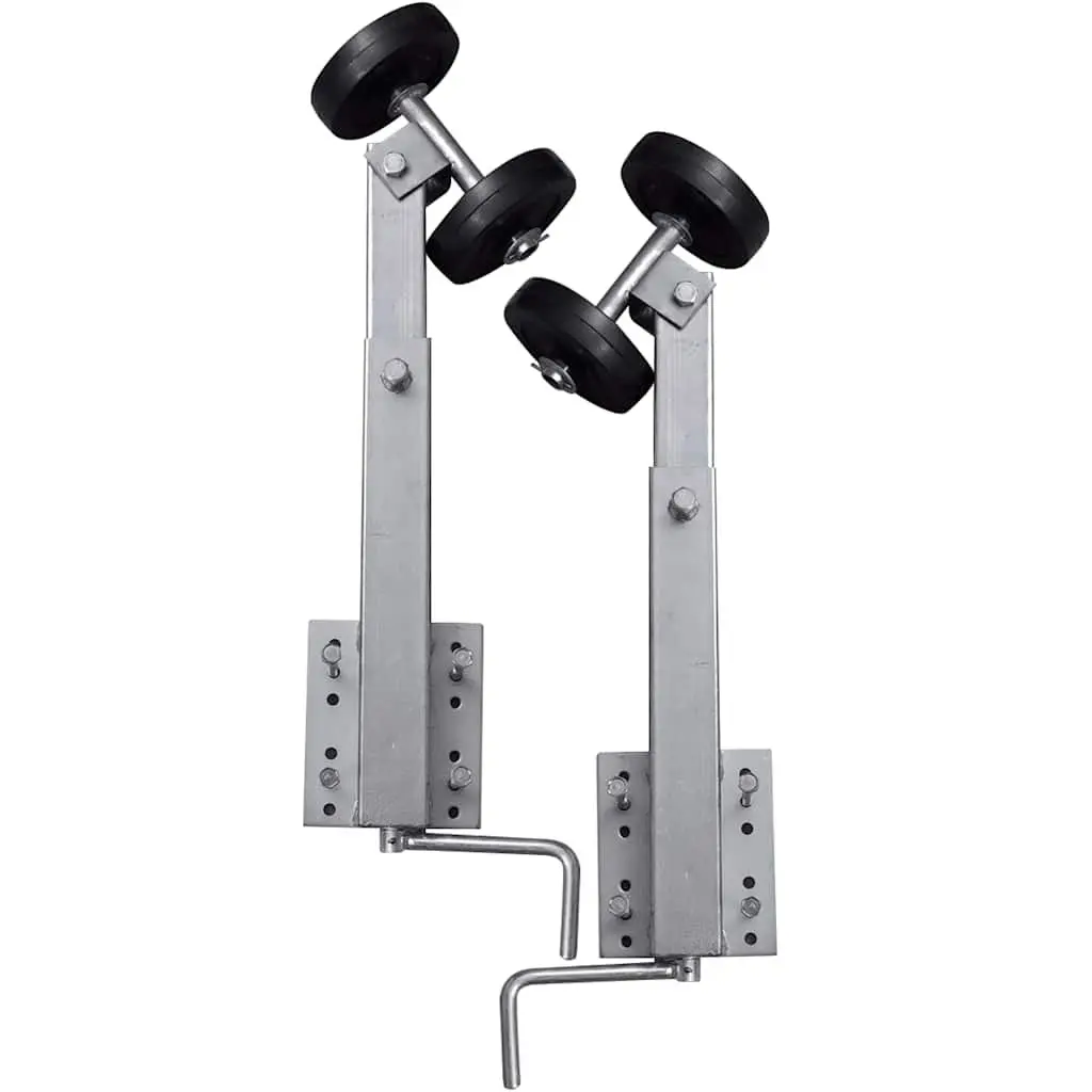 Boat Trailer Double Roller Bow Support Set of 2 Adjustable 59–84 cm Silver