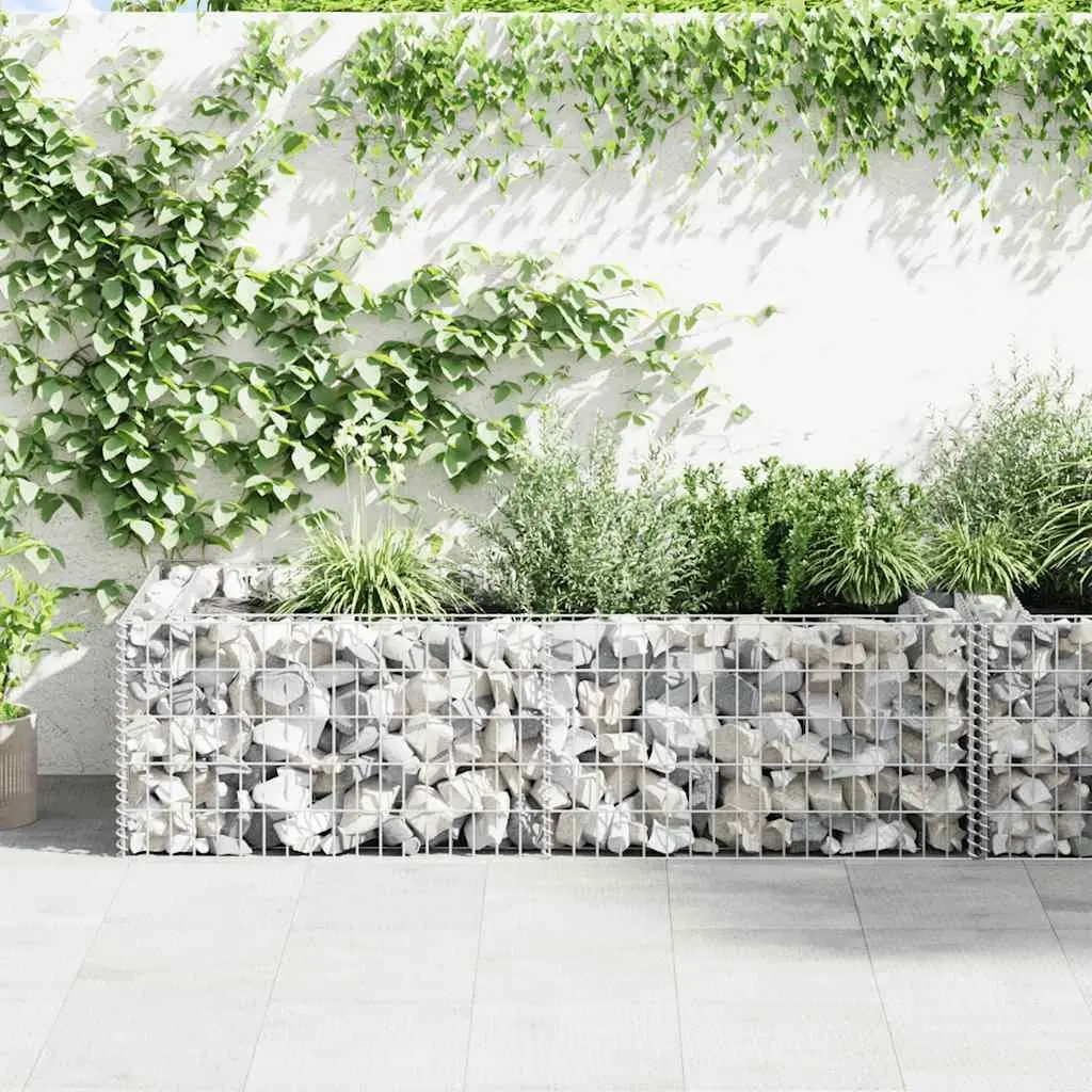 Gabion Planter Silver Welded Mesh Grid 180 x 90 x 50 cm