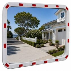 Convex Traffic Mirror Rectangle 60 x 80 cm Outdoor Road Safety Reflector