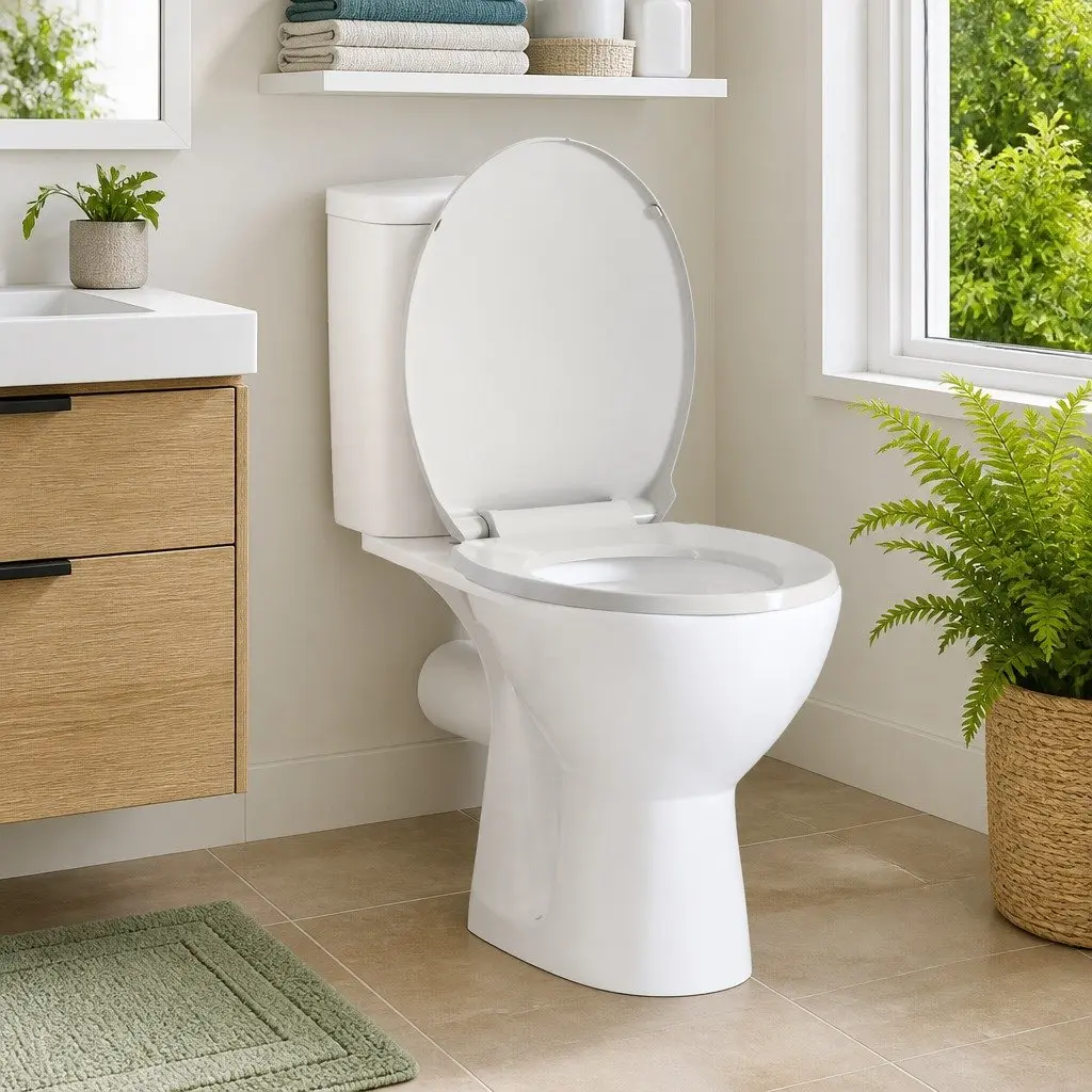 Soft-Close Toilet Seat White Oval Standard Bowl Bathroom Accessory
