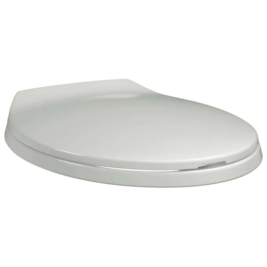 Soft-Close Toilet Seat White Oval Standard Bowl Bathroom Accessory
