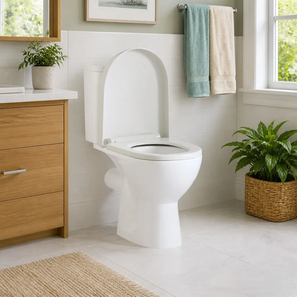 Toilet Seat Soft-close Square White Standard Size Quick-release Bathroom Fixture