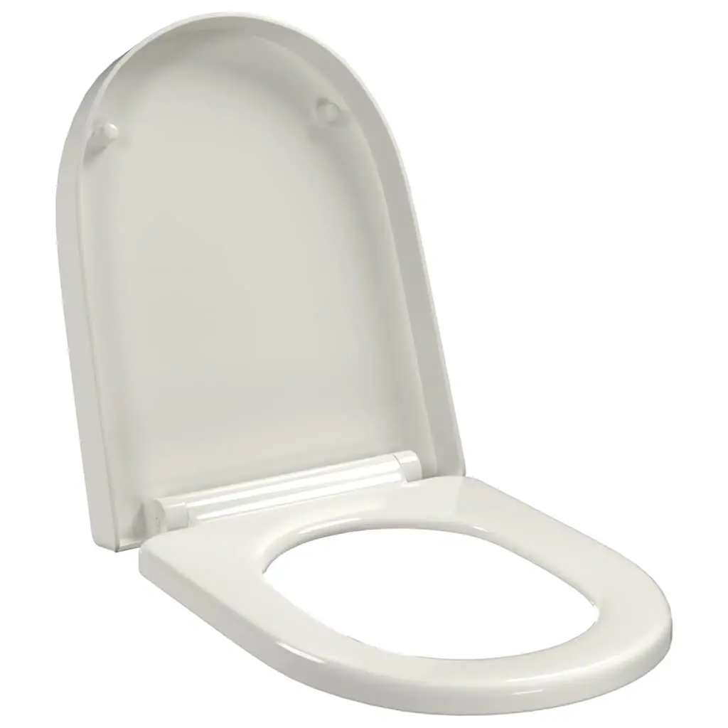 Toilet Seat Soft-close Square White Standard Size Quick-release Bathroom Fixture