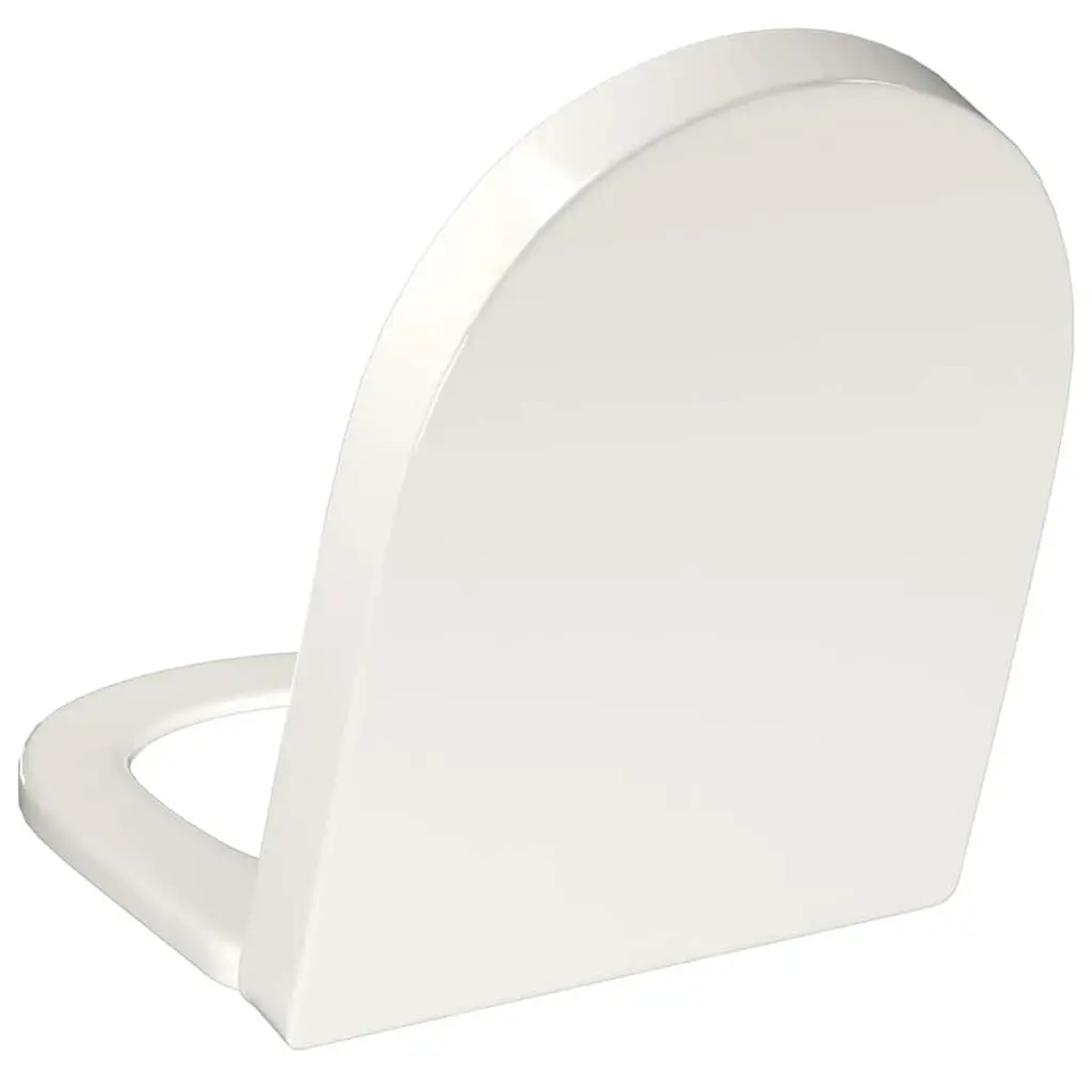 Toilet Seat Soft-close Square White Standard Size Quick-release Bathroom Fixture