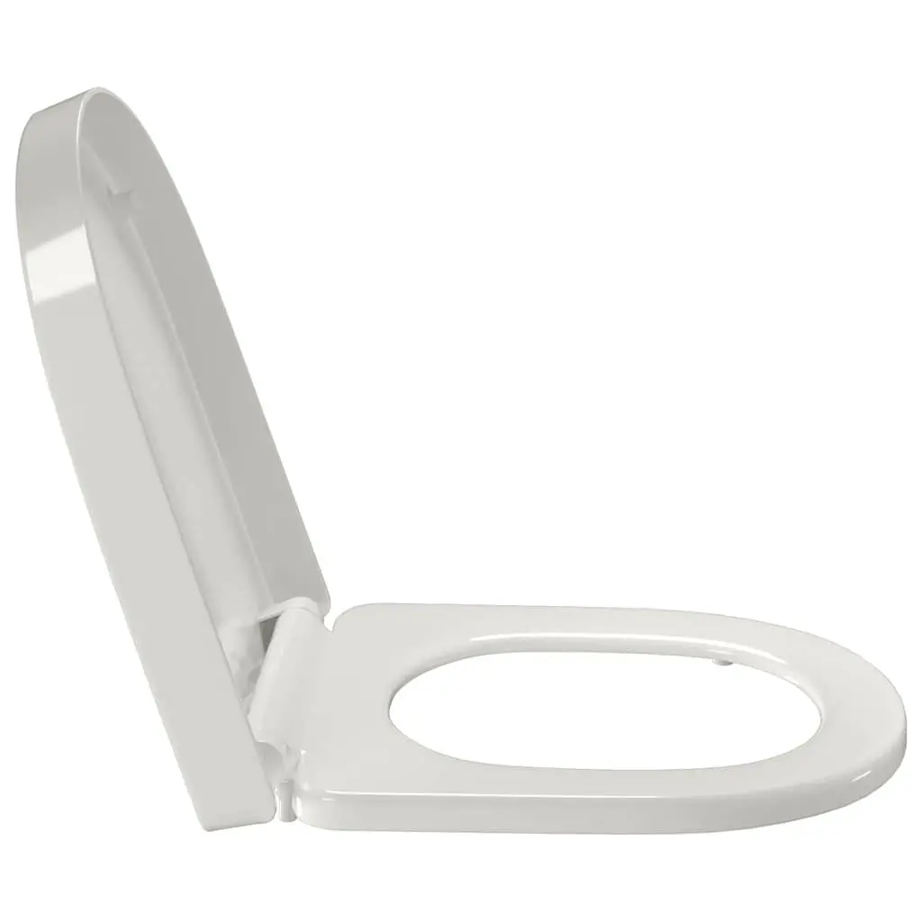 Toilet Seat Soft-close Square White Standard Size Quick-release Bathroom Fixture