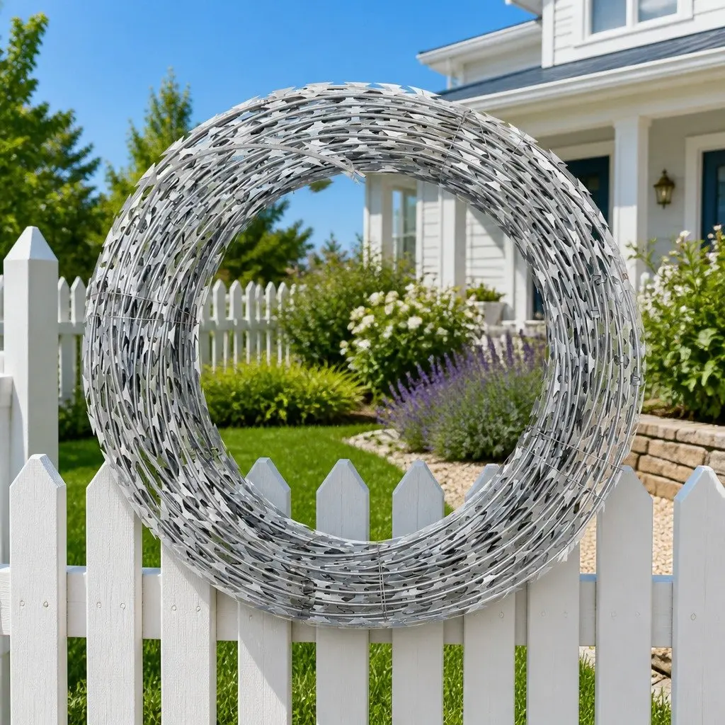Razor Wire Clipped Concertina Coil Galvanised Steel 60m Security Fence Barrier