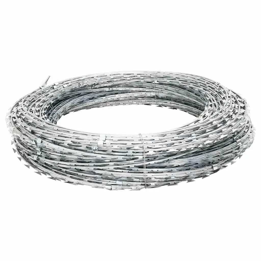 Razor Wire Coiled Galvanised Steel 150m Garden Fence Security Barbed Protection