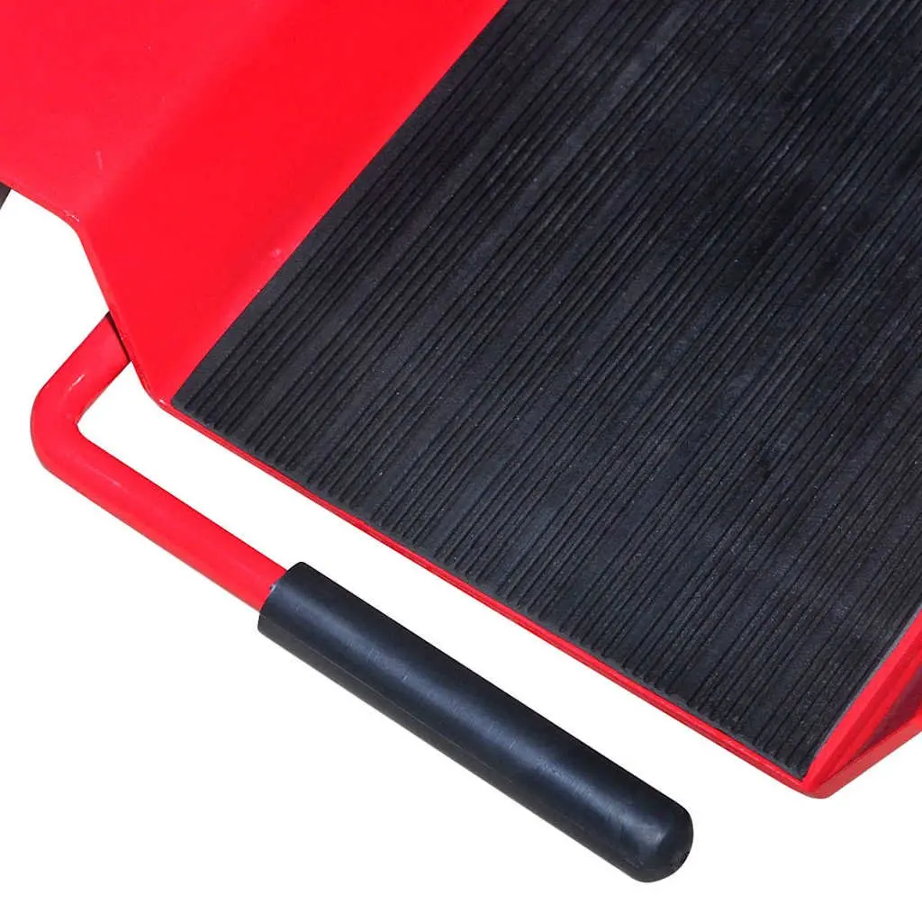 Heavy Duty Motorcycle Dolly Stand Red with 360 Degree Swivel Castors for Easy Movement and Parking in Garage