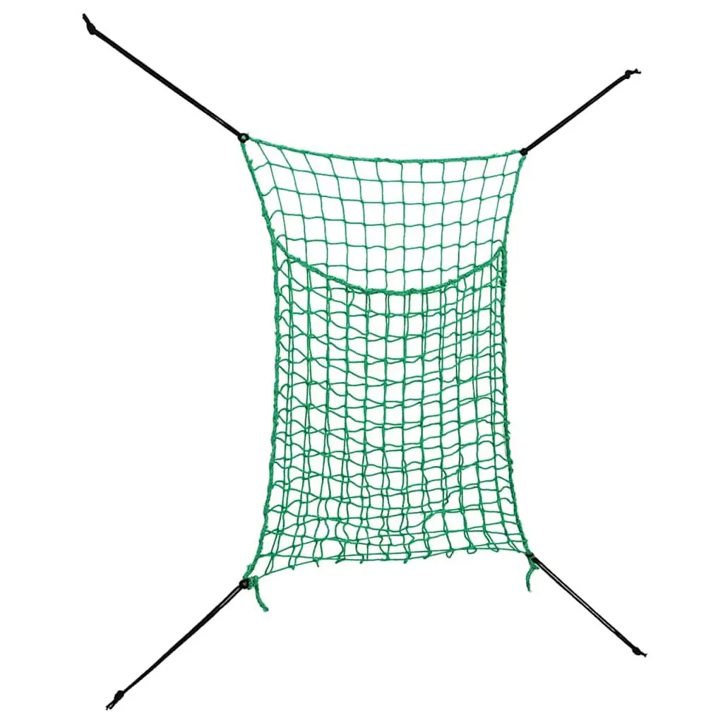 Hay Nets Rectangular Green 0.9x1 m 2 Piece PP Mesh Feeding Horse Pony Livestock