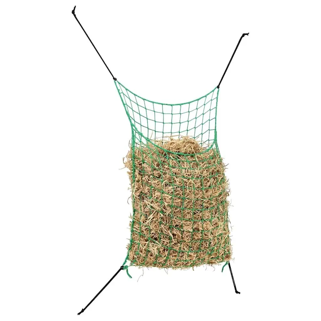 Hay Nets Rectangular Green 0.9x1 m 2 Piece PP Mesh Feeding Horse Pony Livestock