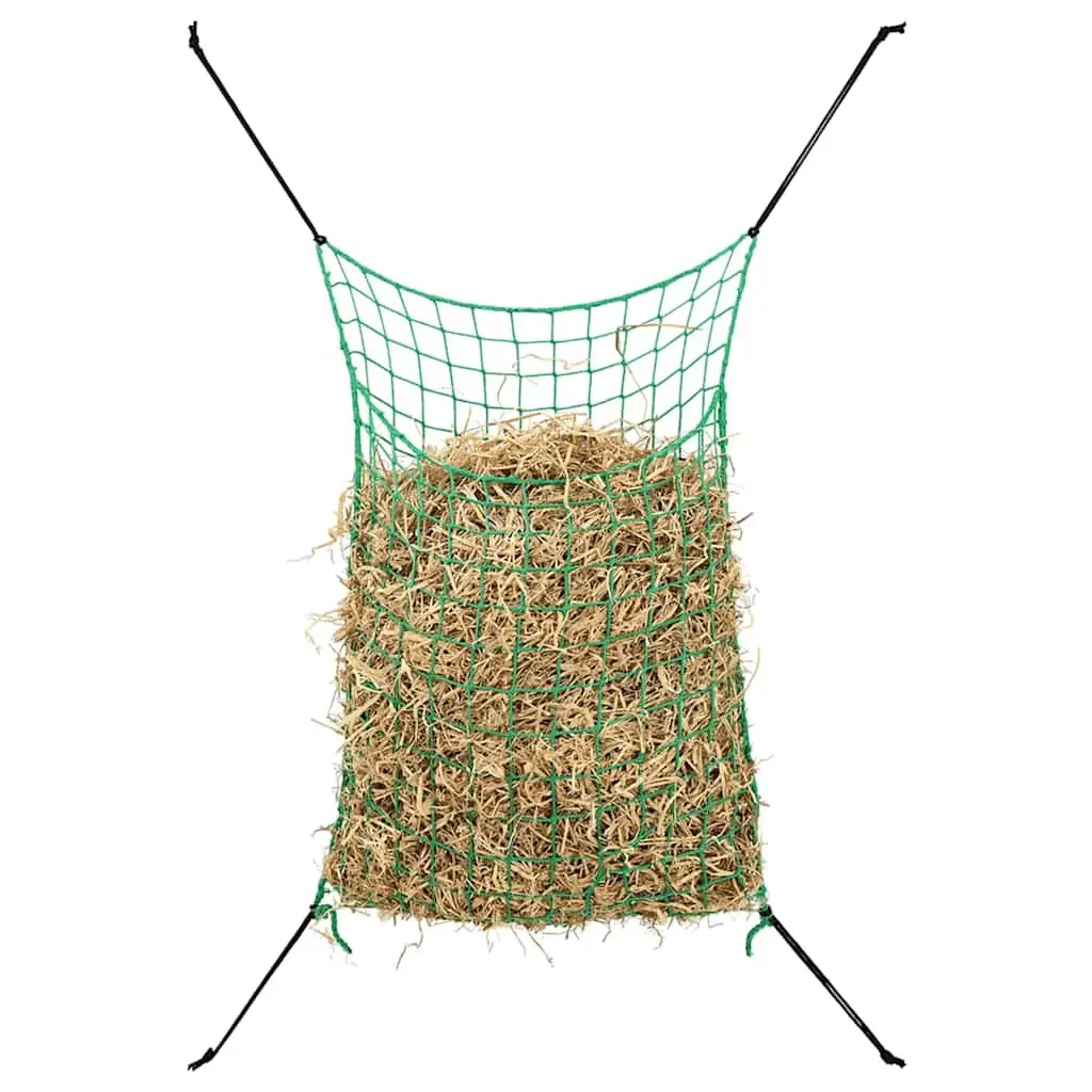 Hay Nets Rectangular Green 0.9x1 m 2 Piece PP Mesh Feeding Horse Pony Livestock