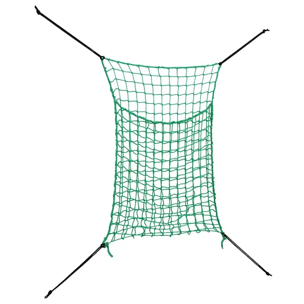 Hay Nets Rectangular 0.9x1.5m Green PP Mesh 2 Pieces Horse Pony Feeding Slow