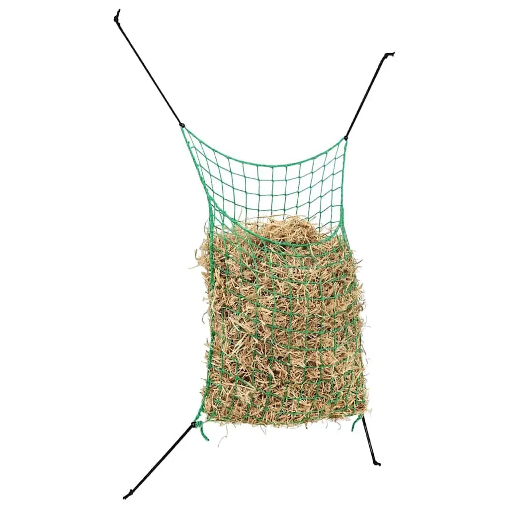 Hay Nets Rectangular 0.9x1.5m Green PP Mesh 2 Pieces Horse Pony Feeding Slow