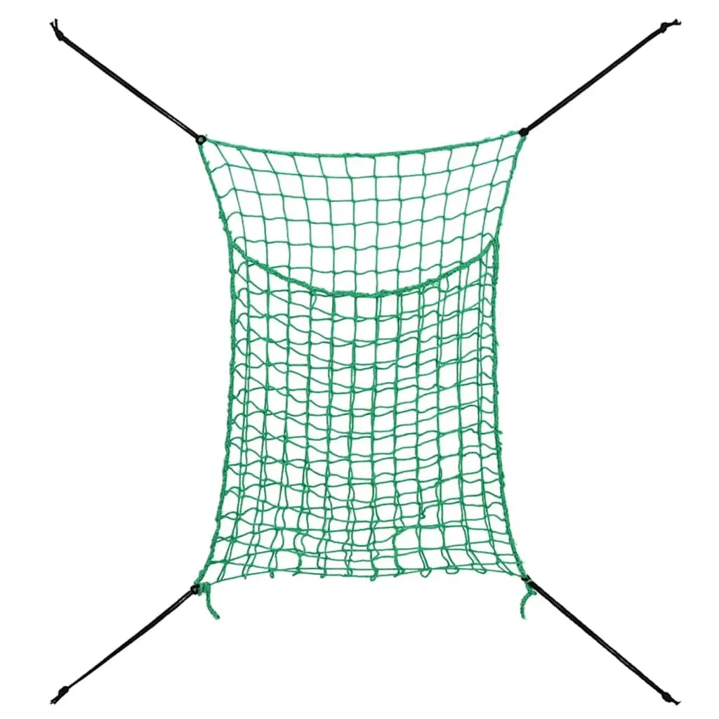 Hay Nets Rectangular 0.9x1.5m Green PP Mesh 2 Pieces Horse Pony Feeding Slow