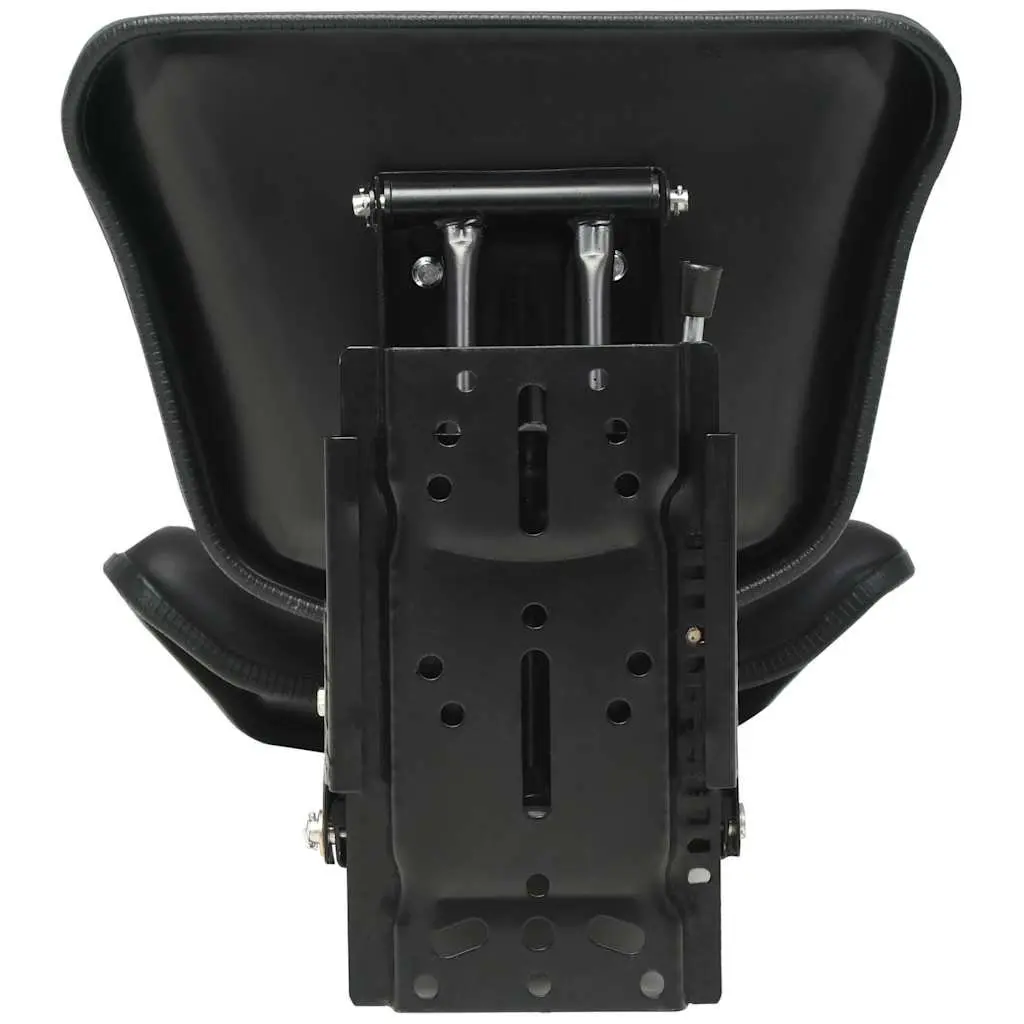 Tractor Seat with Suspension Black Steel Frame Water-Resistant PVC Padded