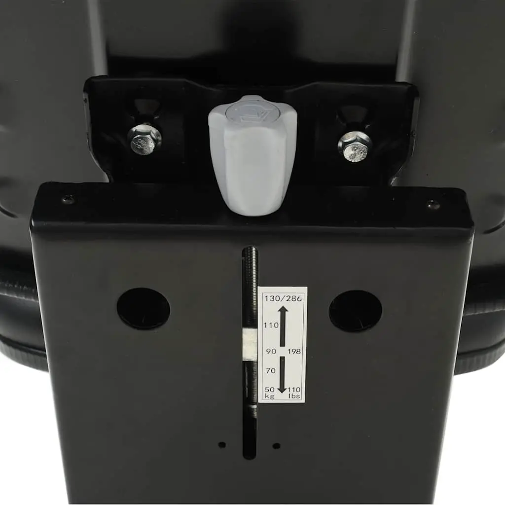 Tractor Seat with Suspension Black Steel Frame Water-Resistant PVC Padded