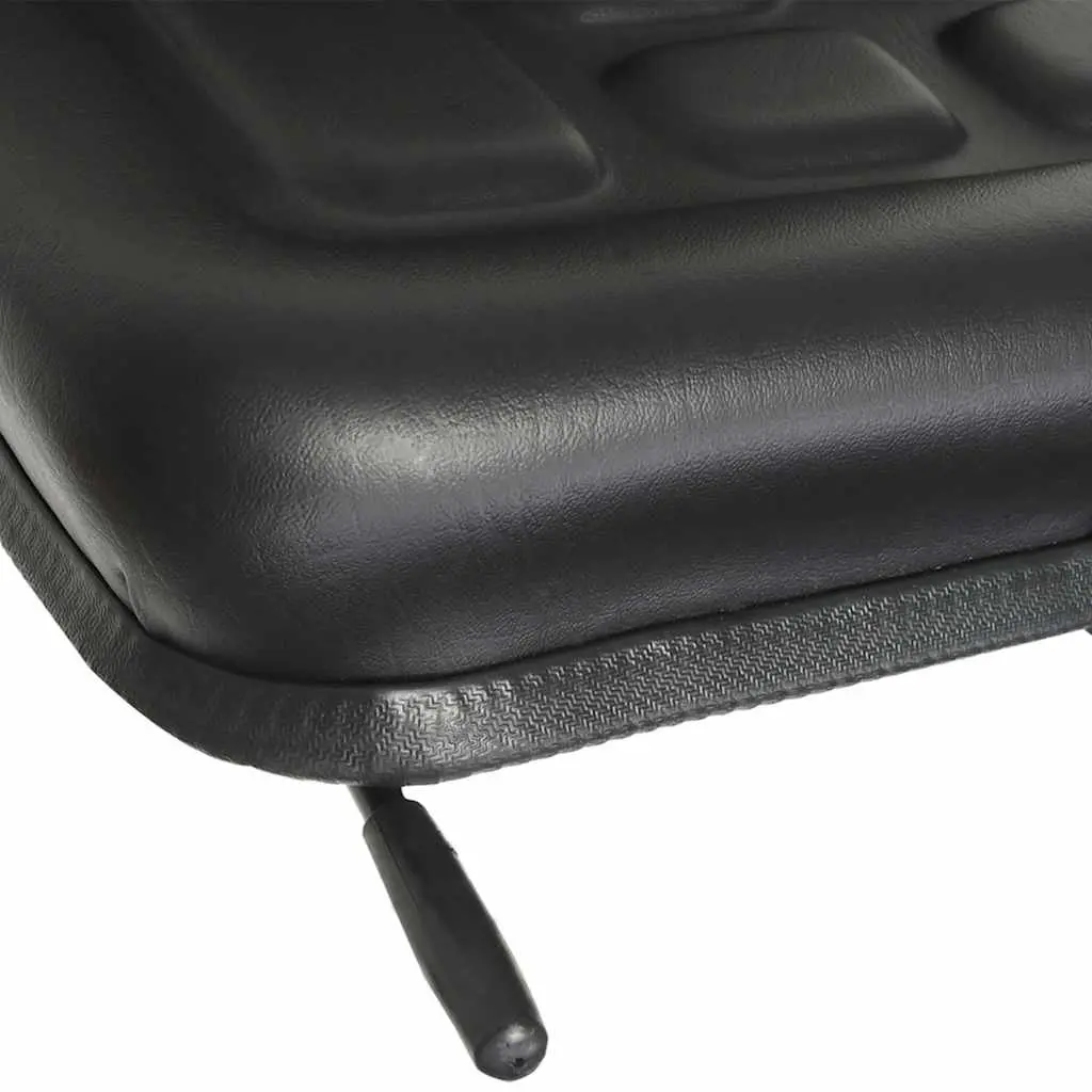 Universal Tractor Seat Black Padded Backrest Steel Frame Water-Resistant 150 mm Adjustment